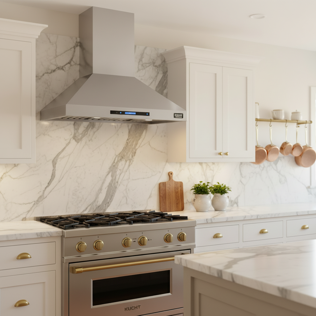 Professional 36 In. Wall Mounted Range Hood in Stainless Steel