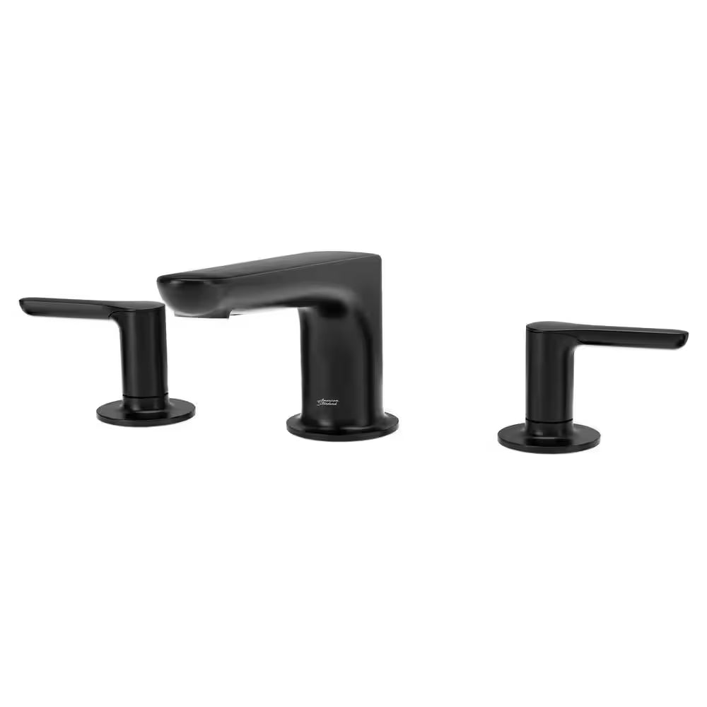 Studio S 2-Handle Deck-Mount Roman Tub Faucet for Flash Rough-In Valves in Matte Black