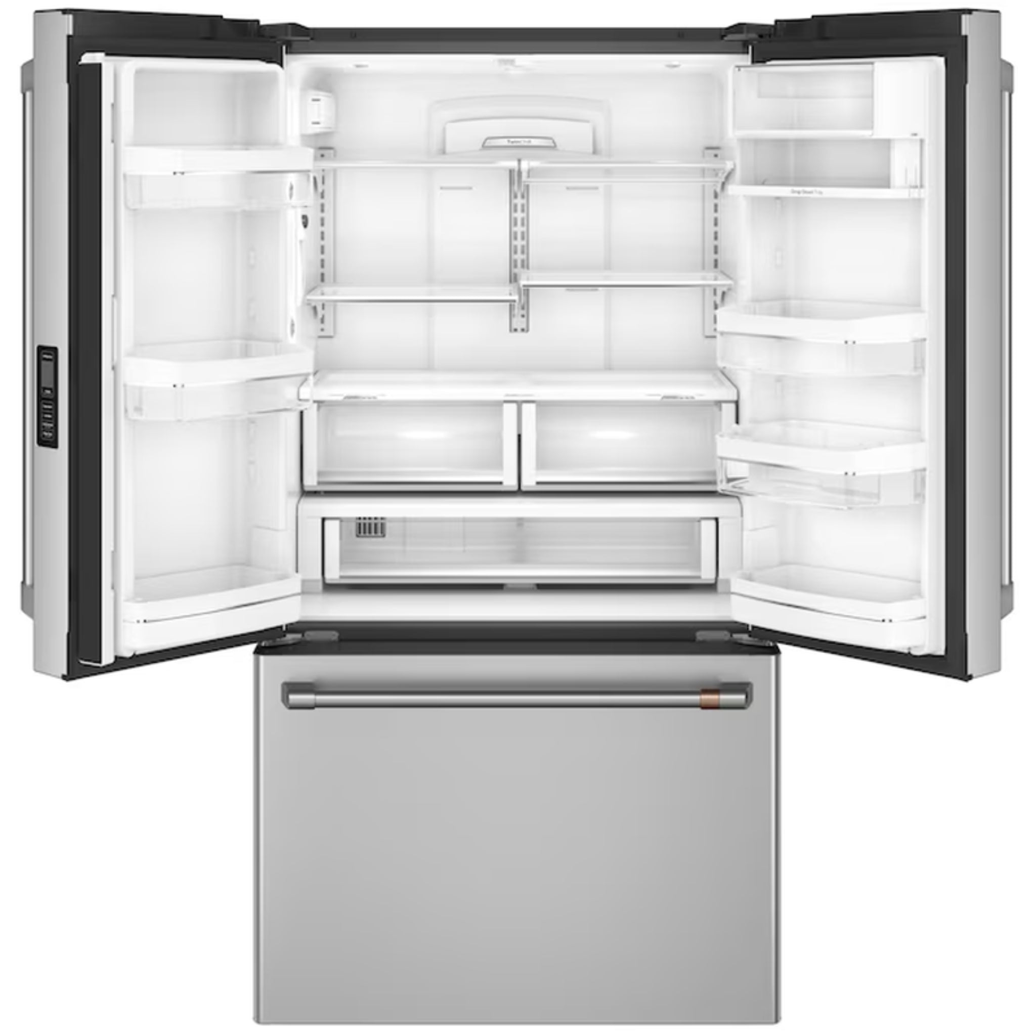 Counter-Depth 23.1-Cu Ft 3 -Door 36-In Wide Smart Compatible French Door Refrigerator with Ice Maker with Water Dispenser ( Stainless Steel with Brushed Stainless Handles ) ENERGY STAR Certified