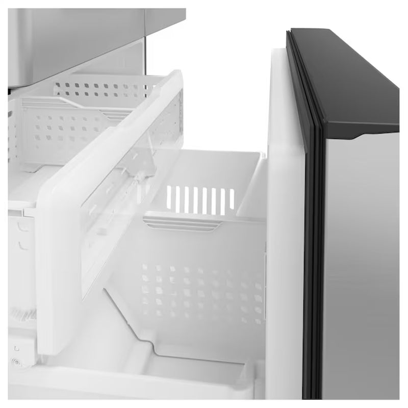 Counter-Depth Hot Water Dispenser 22.2-Cu Ft 3 -Door 36-In Wide Smart Compatible French Door Refrigerator with Ice Maker with Water and Ice Dispenser ( Stainless Steel with Brushed Stainless Handles ) ENERGY STAR Certified
