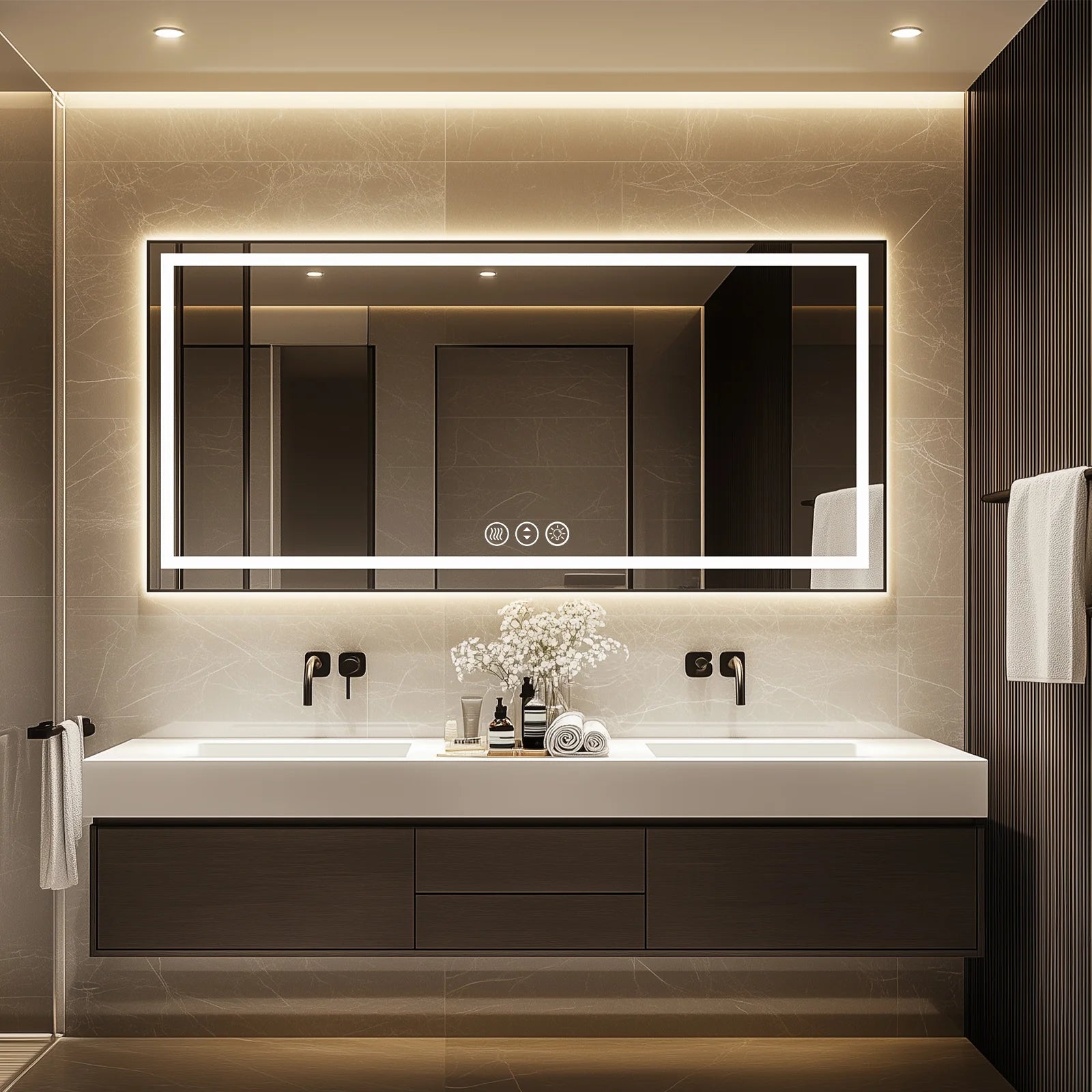 LED Mirror Large Sized with Front & Backlit