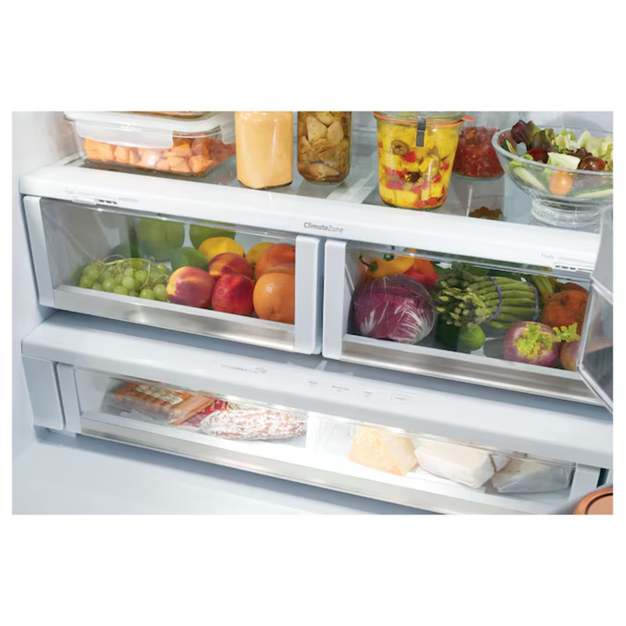 Counter-Depth 23.1-Cu Ft 3 -Door 36-In Wide Smart Compatible French Door Refrigerator with Ice Maker with Water Dispenser ( Stainless Steel with Brushed Stainless Handles ) ENERGY STAR Certified