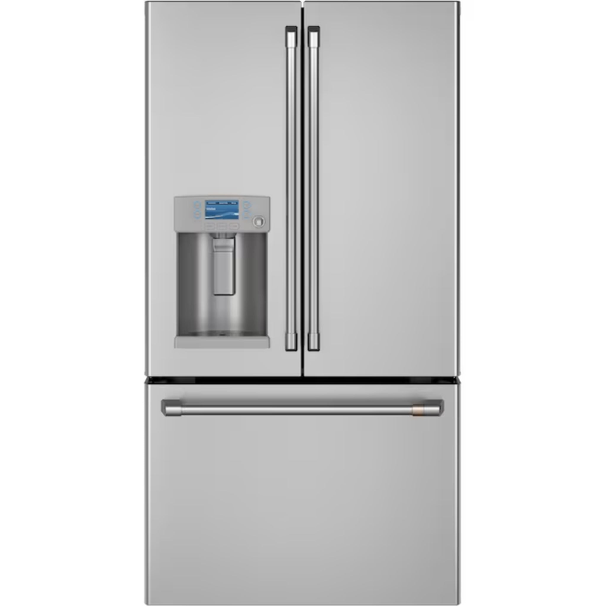 Counter-Depth 23.1-Cu Ft 3 -Door 36-In Wide Smart Compatible French Door Refrigerator with Ice Maker with Water Dispenser ( Stainless Steel with Brushed Stainless Handles ) ENERGY STAR Certified