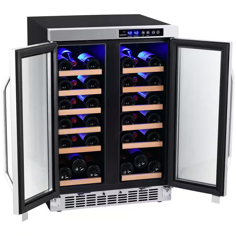 36 Bottle 24 In. Built-In French Door Dual Zone Wine Cooler