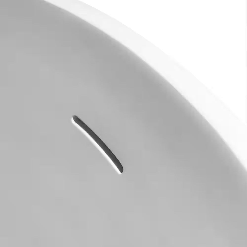 Foyil 59 In. X 31 In. Solid Surface Stone Resin Flatbottom Freestanding Bathtub Soaking Bathtub in Matte White