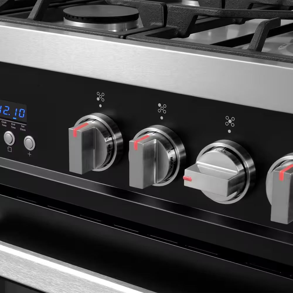 36 In. Nebula Collection 3.8 Cu. Ft. Gas Range, 5 Burners, Rapid Convection Oven, Cast Iron Grates in Matte Black