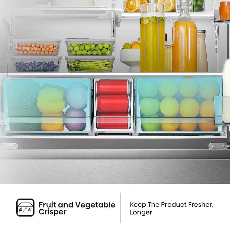 Pureflat Standard-Depth 25.6-Cu Ft 4 -Door 36-In Wide Smart Compatible French Door Refrigerator with Ice Maker with Water and Ice Dispenser ( Stainless Steel ) ENERGY STAR Certified