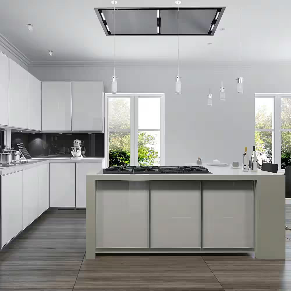 Arezzo 44 In. Ceiling Mount Range Hood in Stainless Steel