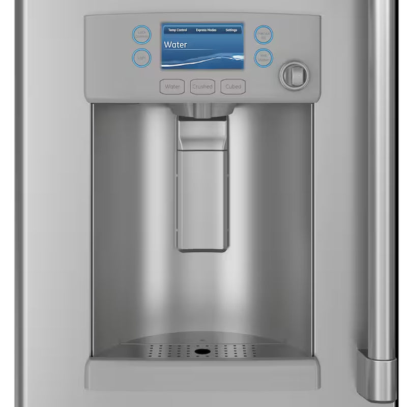 Counter-Depth Hot Water Dispenser 22.2-Cu Ft 3 -Door 36-In Wide Smart Compatible French Door Refrigerator with Ice Maker with Water and Ice Dispenser ( Stainless Steel with Brushed Stainless Handles ) ENERGY STAR Certified