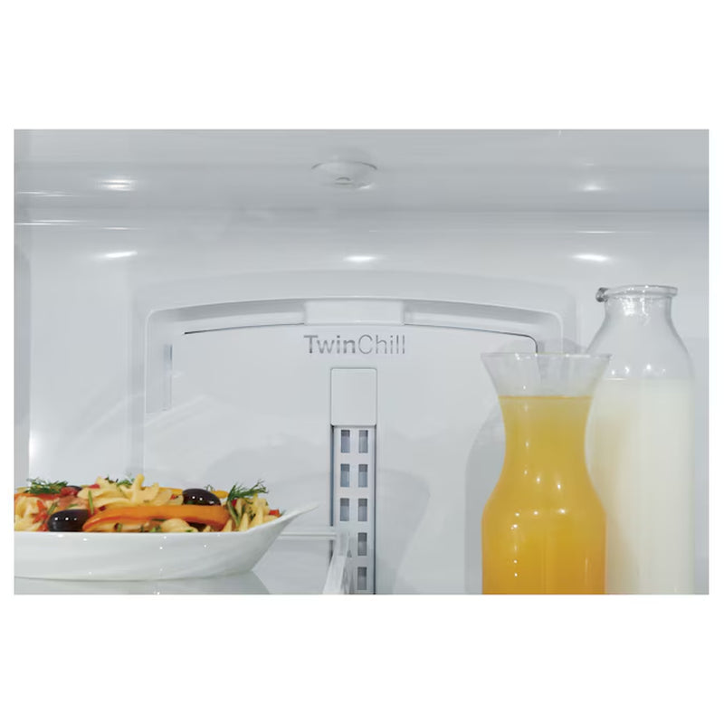 Counter-Depth Hot Water Dispenser 22.2-Cu Ft 3 -Door 36-In Wide Smart Compatible French Door Refrigerator with Ice Maker with Water and Ice Dispenser ( Stainless Steel with Brushed Stainless Handles ) ENERGY STAR Certified