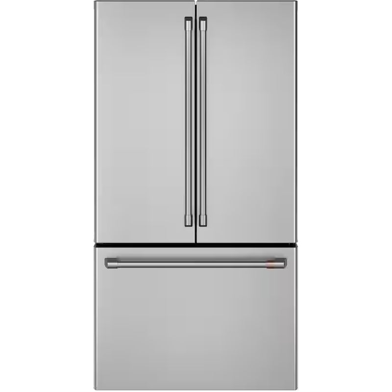 Counter-Depth Hot Water Dispenser 22.2-Cu Ft 3 -Door 36-In Wide Smart Compatible French Door Refrigerator with Ice Maker with Water and Ice Dispenser ( Stainless Steel with Brushed Stainless Handles ) ENERGY STAR Certified