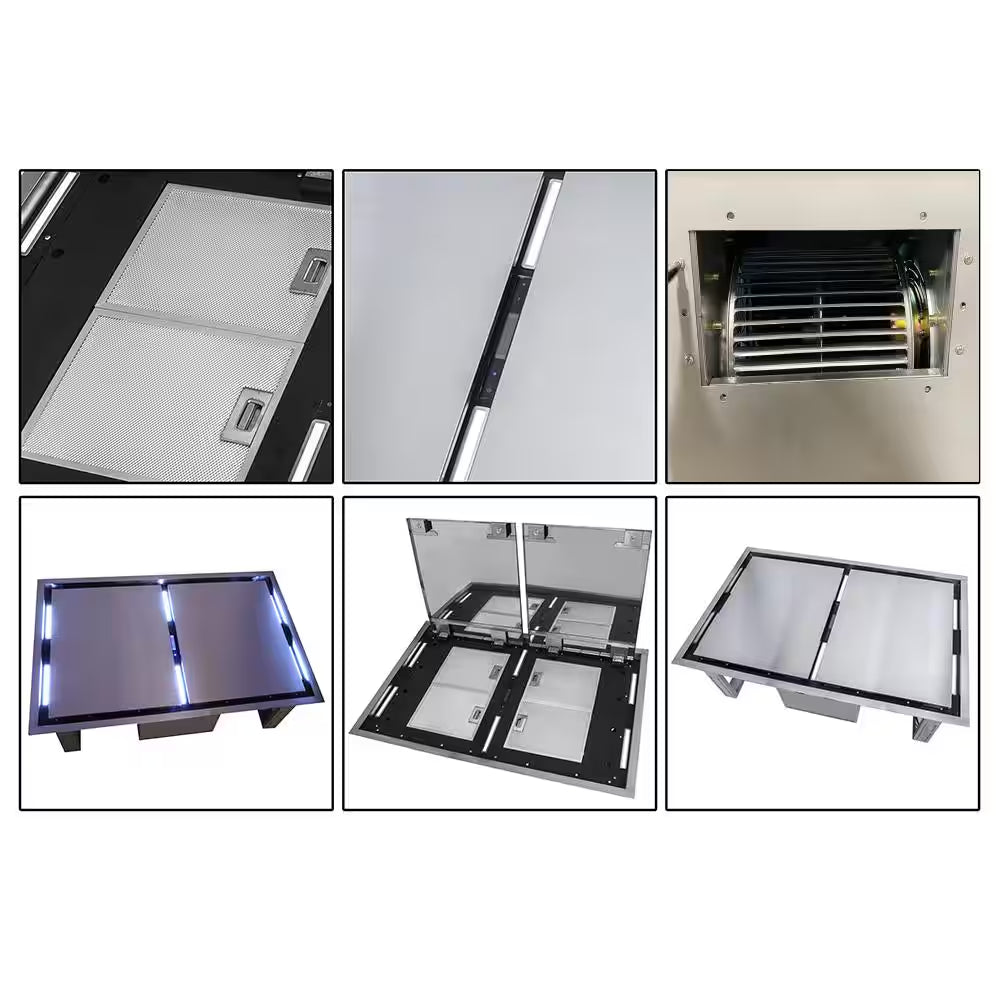 Arezzo 44 In. Ceiling Mount Range Hood in Stainless Steel