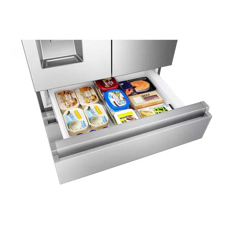 Pureflat Standard-Depth 25.6-Cu Ft 4 -Door 36-In Wide Smart Compatible French Door Refrigerator with Ice Maker with Water and Ice Dispenser ( Stainless Steel ) ENERGY STAR Certified