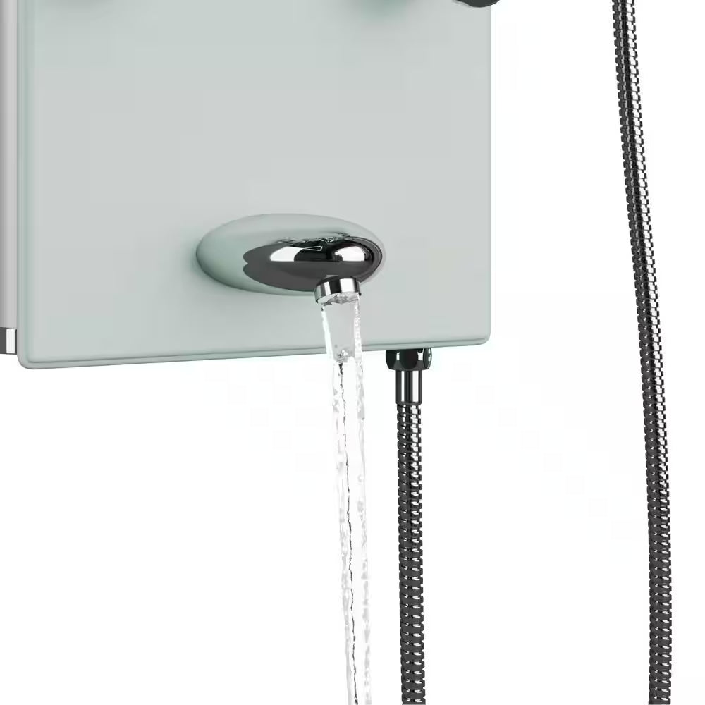 Lahaina 8-Jet Shower System with Glass Panel in Chrome