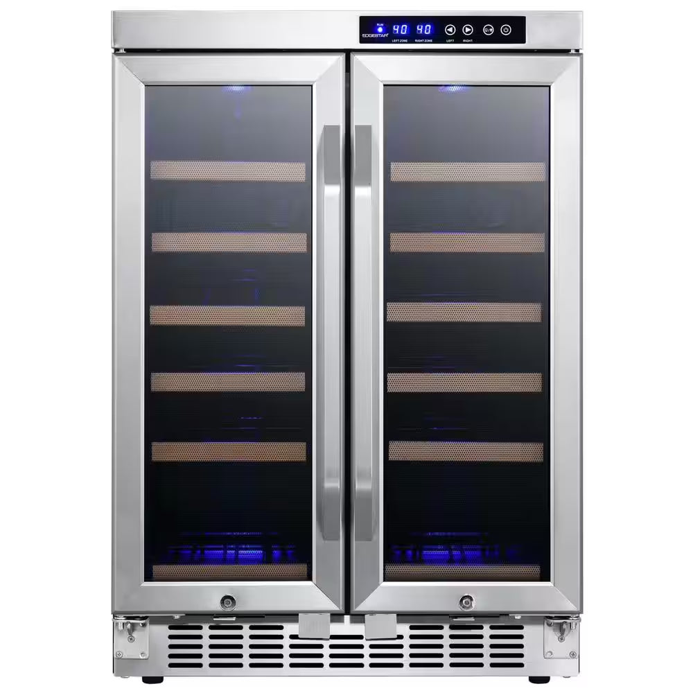36 Bottle 24 In. Built-In French Door Dual Zone Wine Cooler