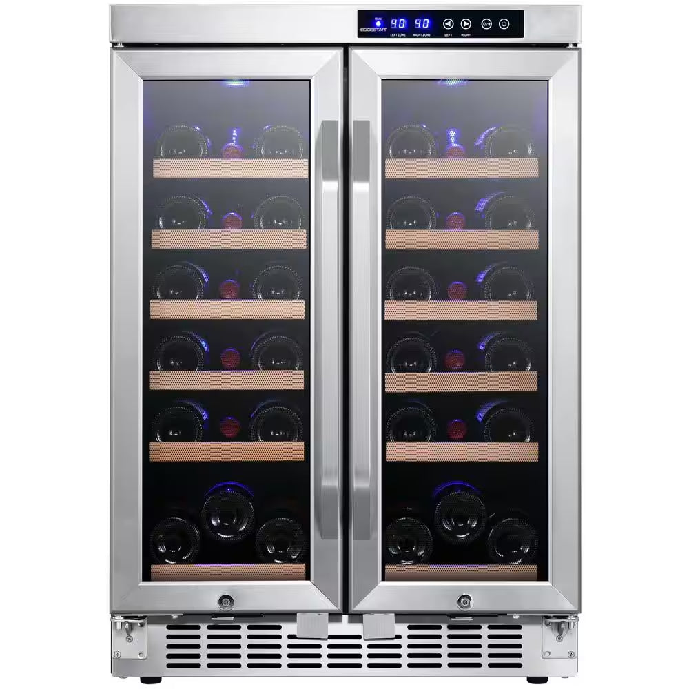 36 Bottle 24 In. Built-In French Door Dual Zone Wine Cooler