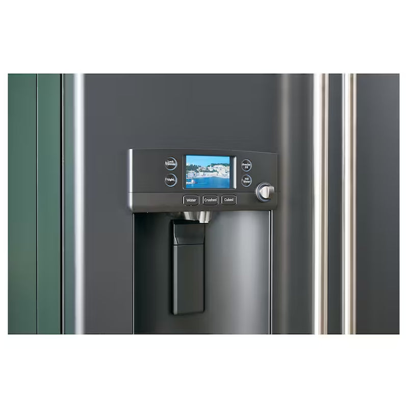 Counter-Depth Hot Water Dispenser 22.2-Cu Ft 3 -Door 36-In Wide Smart Compatible French Door Refrigerator with Ice Maker with Water and Ice Dispenser ( Stainless Steel with Brushed Stainless Handles ) ENERGY STAR Certified